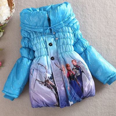 Girls frozen coats children's coat cute girls warm coat winter children cotton jacket thick cotton-padded clothes free shipping