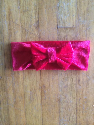 Velvet Bow Headwrap in Red