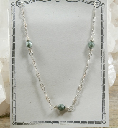 Seraphinite on Silver Chain Necklace