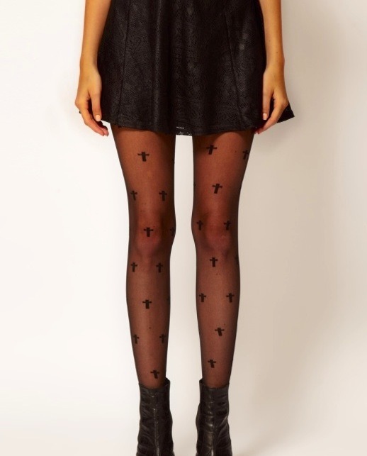 Cross Sheer Tights 
