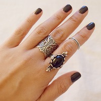 [SALE] Black Onyx Shield Ring - Thumbnail 1