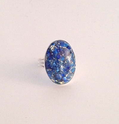 Large Cobalt Blue Opal Ring