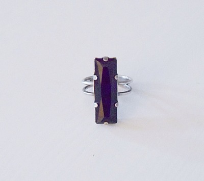 Jet Black Swarovski Crystal Ring