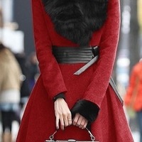 Sold out: Red Long Wool Coat - Thumbnail 1