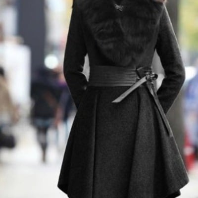 Sold out black long wool coat