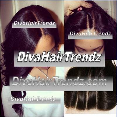 3 part swiss lace closure (4"x4") brazilian body wave closure *free shipping*