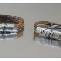 2x Matching Bracelet, His and Her Bracelets, Couple Bracelets,Matching Bracelets for Couples,Couples set,Men Women Silver Aluminum Bracelet - Thumbnail 2