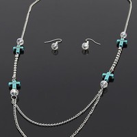 Chain Link Cross Necklace - Thumbnail 1