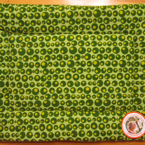 Green Circles Flannel Bed 21"x15"