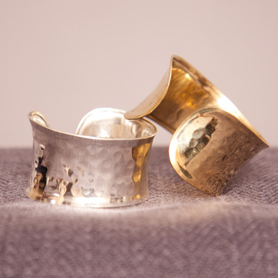 Hammered metal cuffs