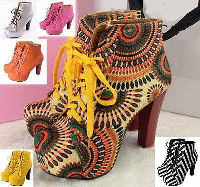 Anouska - Platforms lace-up Ankle Stilettos Comfy Worldwide Shipping