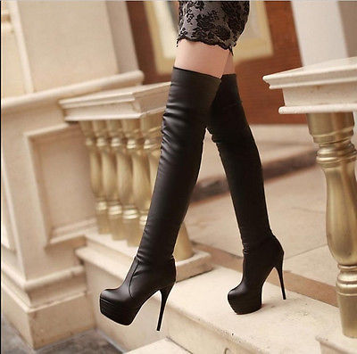 Edith - Stiletto Heel Over Knee Thigh High Boots Dress Comfy Worldwide Shipping