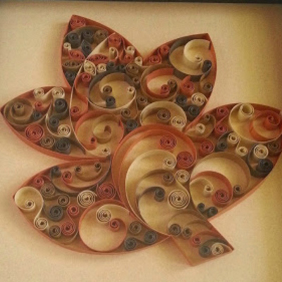 Quilling brown leaf