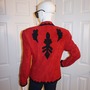 Vintage Pia Red/black Suede Leather Blazer size M-3