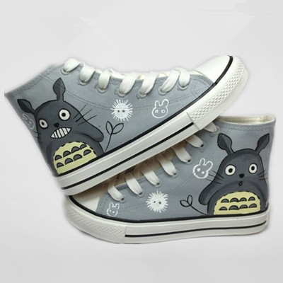 Cartoon cat canvas painted shoes - Thumbnail 4