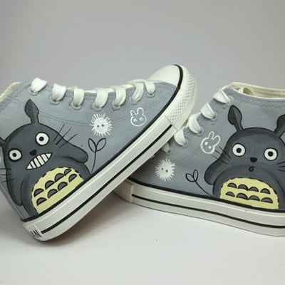 Cartoon cat canvas painted shoes