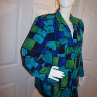 Vintage Kennigston Square Blue/Green Blazer Size 1x - Thumbnail 1