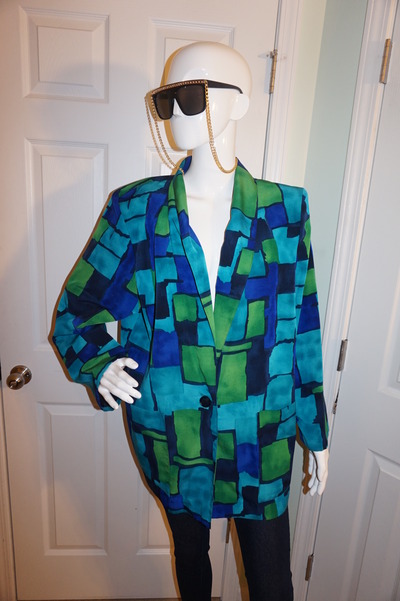 Vintage kennigston square blue/green blazer size 1x