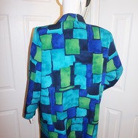 Vintage Kennigston Square Blue/Green Blazer Size 1x - Thumbnail 3