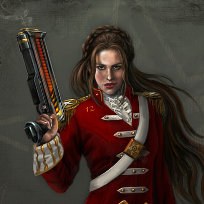 Lt. kilos limited edition art print millitary sci-fi fantasy decor steam punk character - Thumbnail 2