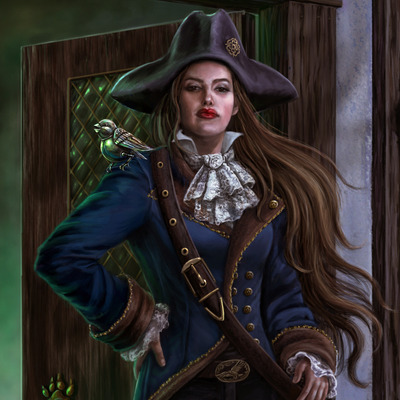 Cat god pub- limited edition print character  fantasy  pirate wall art print - Thumbnail 3