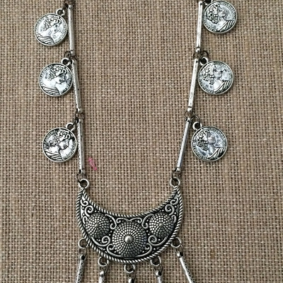 Gypsy coin necklace in silver