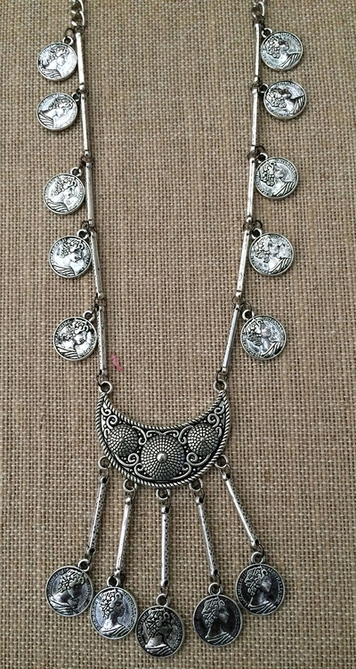 Gypsy Coin Necklace in Silver