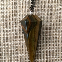 Good Vibes Tigers Eye Pendulum - Thumbnail 1