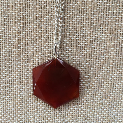 Energy star necklace in carnelian