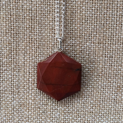 Energy star necklace in red jasper