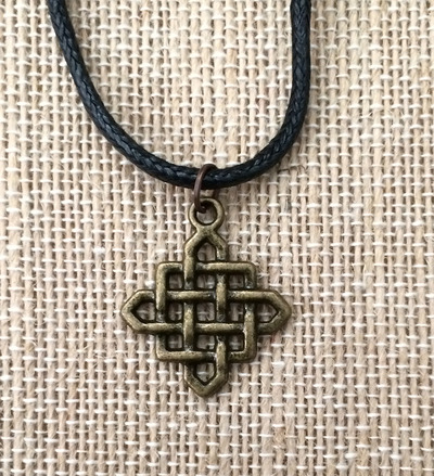 Infinity Necklace in Black / Brass