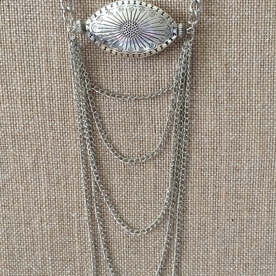 Concho ladder necklace in silver