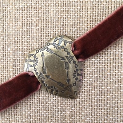 Piece of me bracelet in rust / brass