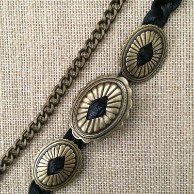 Leather concho bracelet wrap