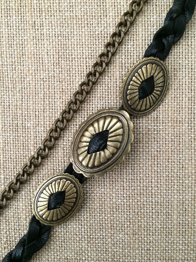 Leather Concho Bracelet Wrap