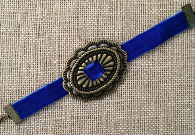 Concho Bracelet in Royal / Brass