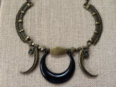 Bird of Prey Necklace Brass/Black