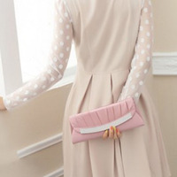 2014 Free Shipping Autumn Ladies Cute Cotton Blends Pleated Above Knee Plain Womens Dresses 023-141202015 - Thumbnail 1