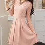 2014 Free Shipping Autumn Ladies Cute Cotton Blends Pleated Above Knee Plain Womens Dresses 023-141202015-3