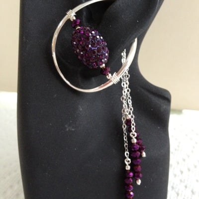 Festive purple crystals - sterling - Thumbnail 5
