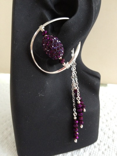 Festive Purple Crystals - sterling