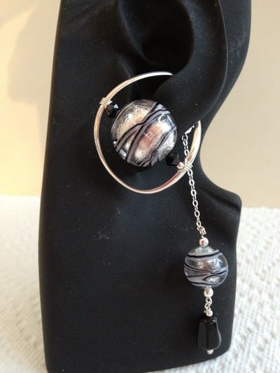 Black sterling foil Venetican Glass