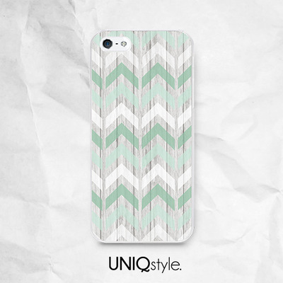 Mint Green Chevron wood print case for iPhone 7/6/6s, Ombre mint geometric case for Samsung S8/S7/S6 edge, Sony Z5, LG G6, Nexus 5, HTC One M9 - S01