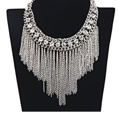 Zircon fringe necklace