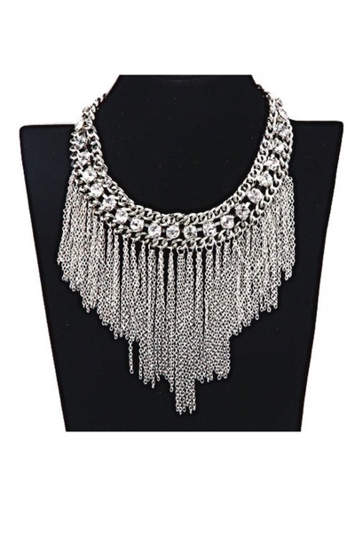 Zircon Fringe Necklace