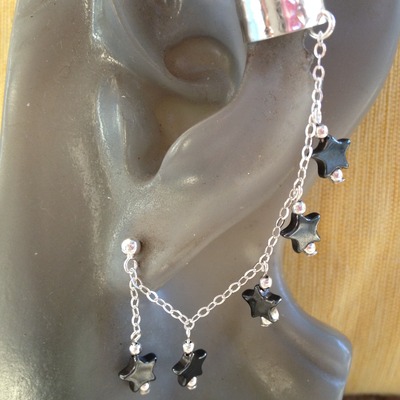 Hematite stars chain cuff