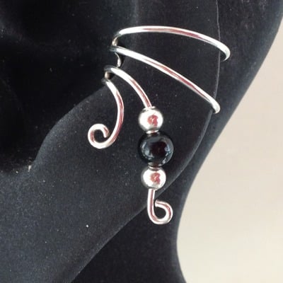 Sterling double curl w/hematite - Thumbnail 3