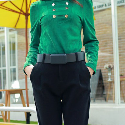 Fashion cotton blends long sleeve o-neck pullover plain womens t-shirts 025-141204015