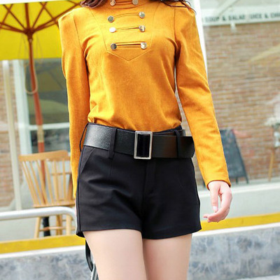 Fashion cotton blends long sleeve o-neck pullover plain womens t-shirts 025-141204015