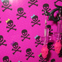 Skull and Inverted Cross Earrings (Pink) -1
